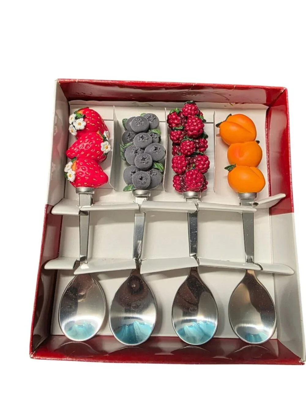 4 Vintage Wolferman's Fruit Preserves Stainless Steel Spoon Set New